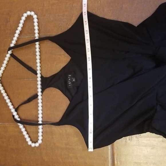 1 State Womens Tie Front Black Jumpsuit - Picture 5 of 13